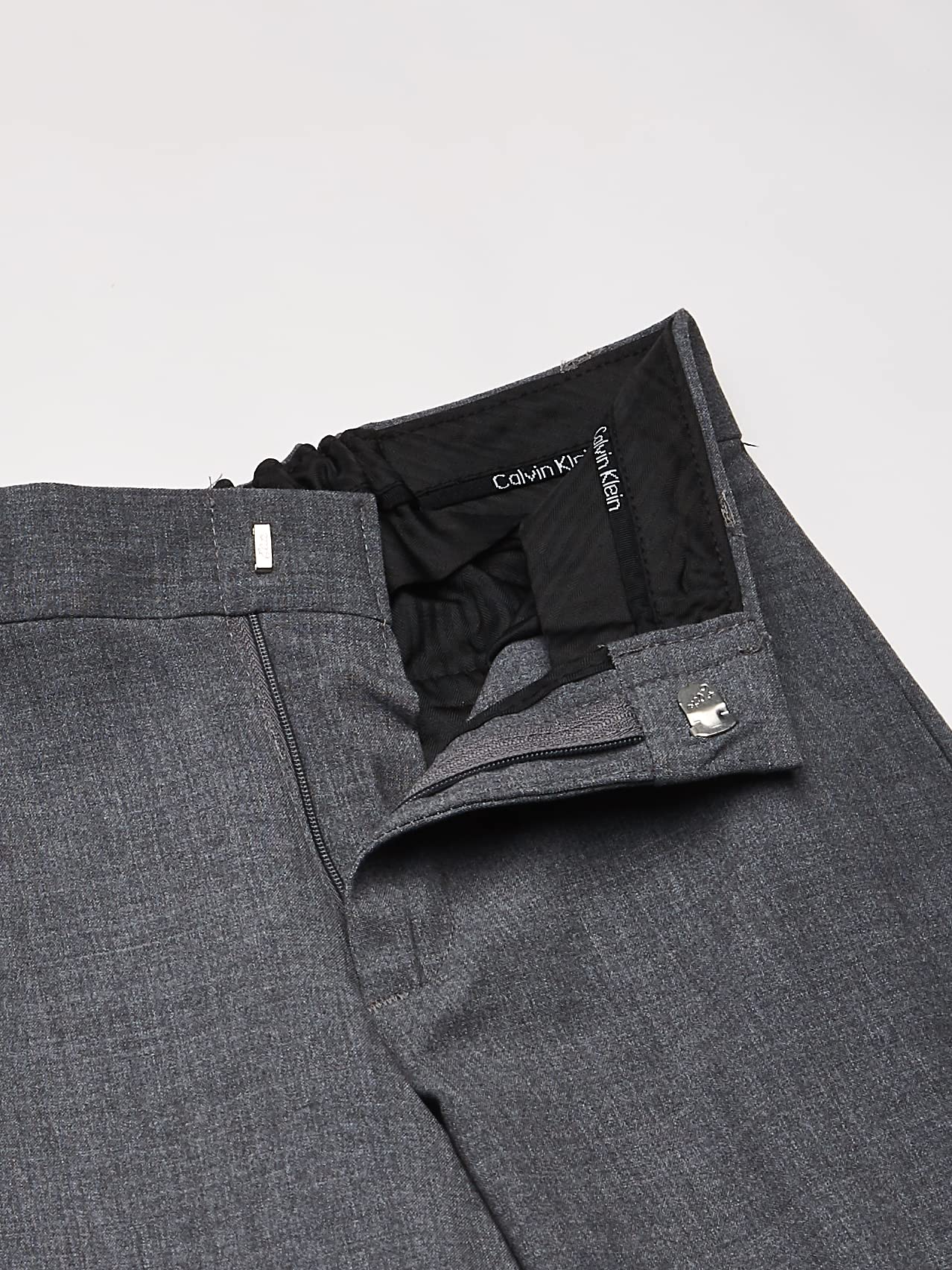 Foto 4 pulgar | Pantalones Calvin Klein Para Niños, Parte Delantera Plana, Bielásticos, Color Gris, Talla 16 - Venta Internacional.