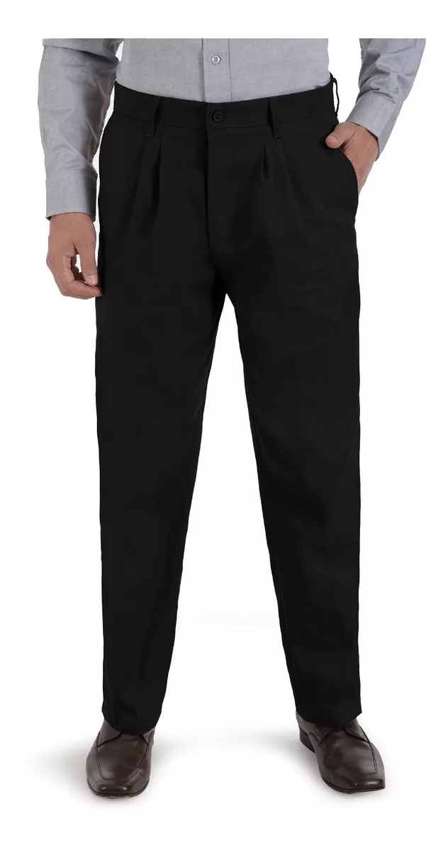 Pantalón de Vestir Uni color Negro para Hombre