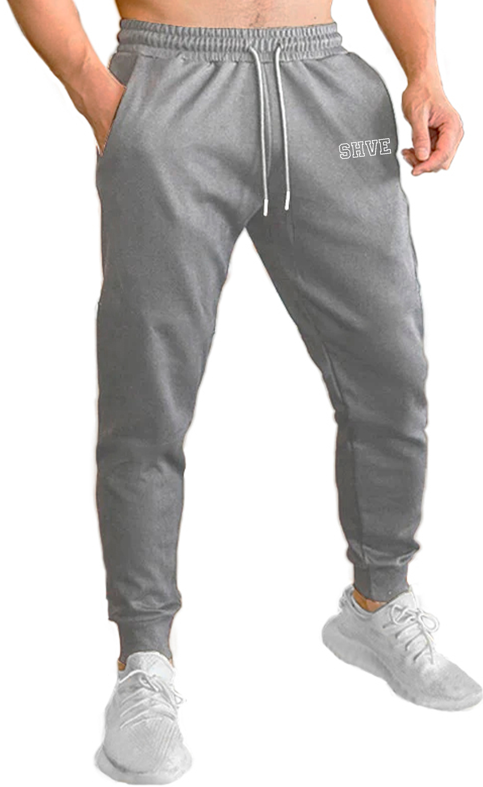 Foto 2 pulgar | Pants Jogger Deportivo Shendy Vendy Logo Shve Gris Jaspeado