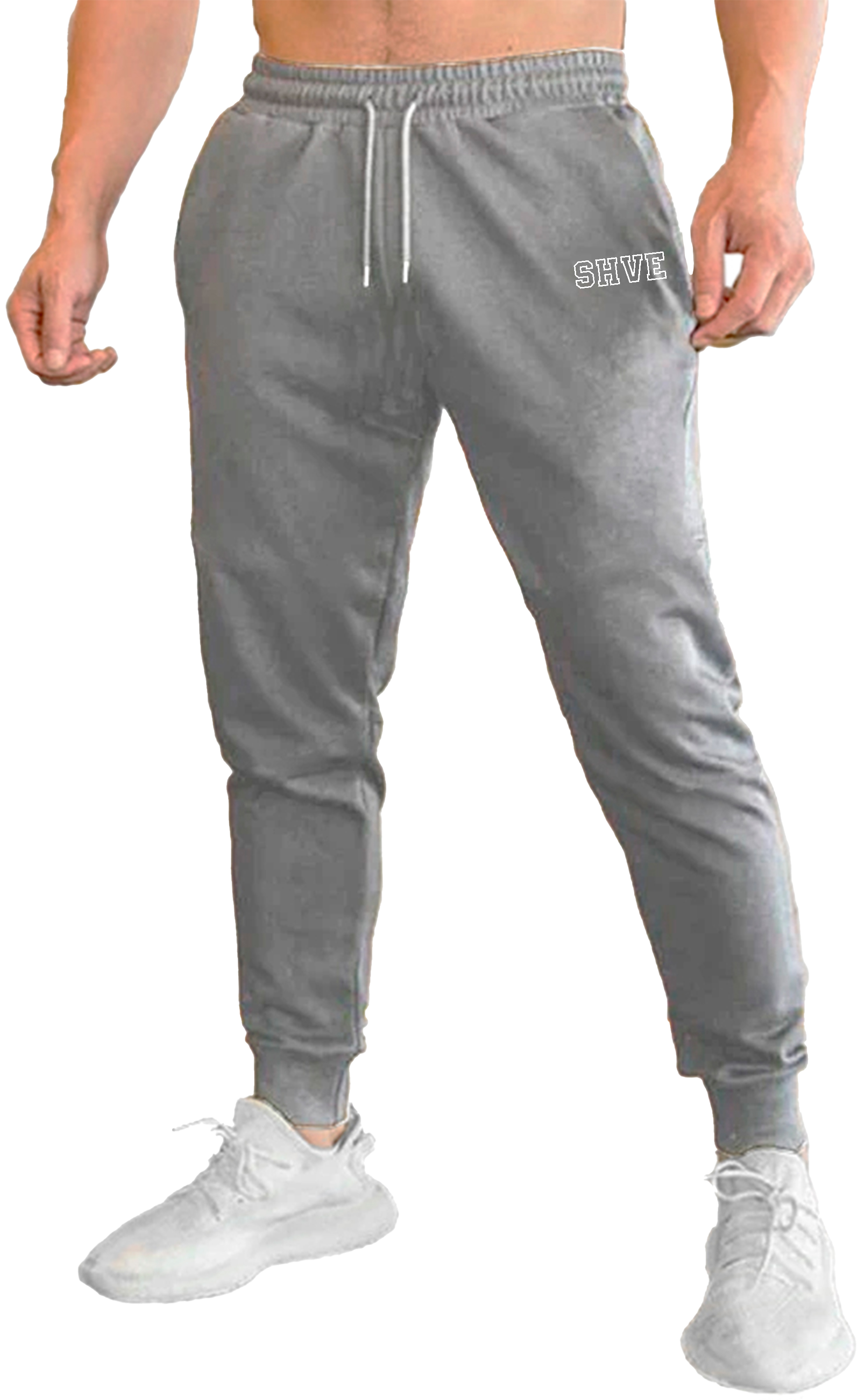 Foto 3 pulgar | Pants Jogger Deportivo Shendy Vendy Logo Shve Gris Jaspeado