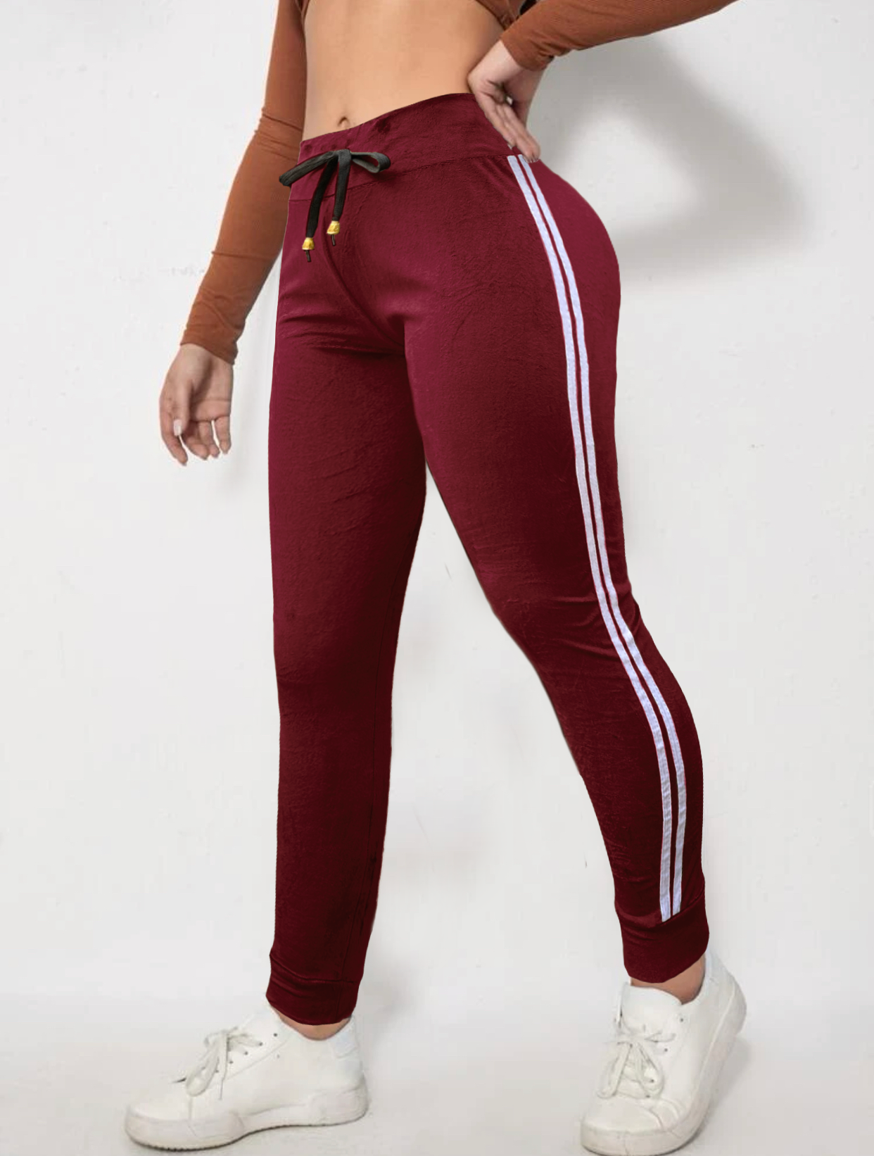 Foto 4 pulgar | Pants Deportivos Pant-010 color Vino Aterciopelado para Mujer