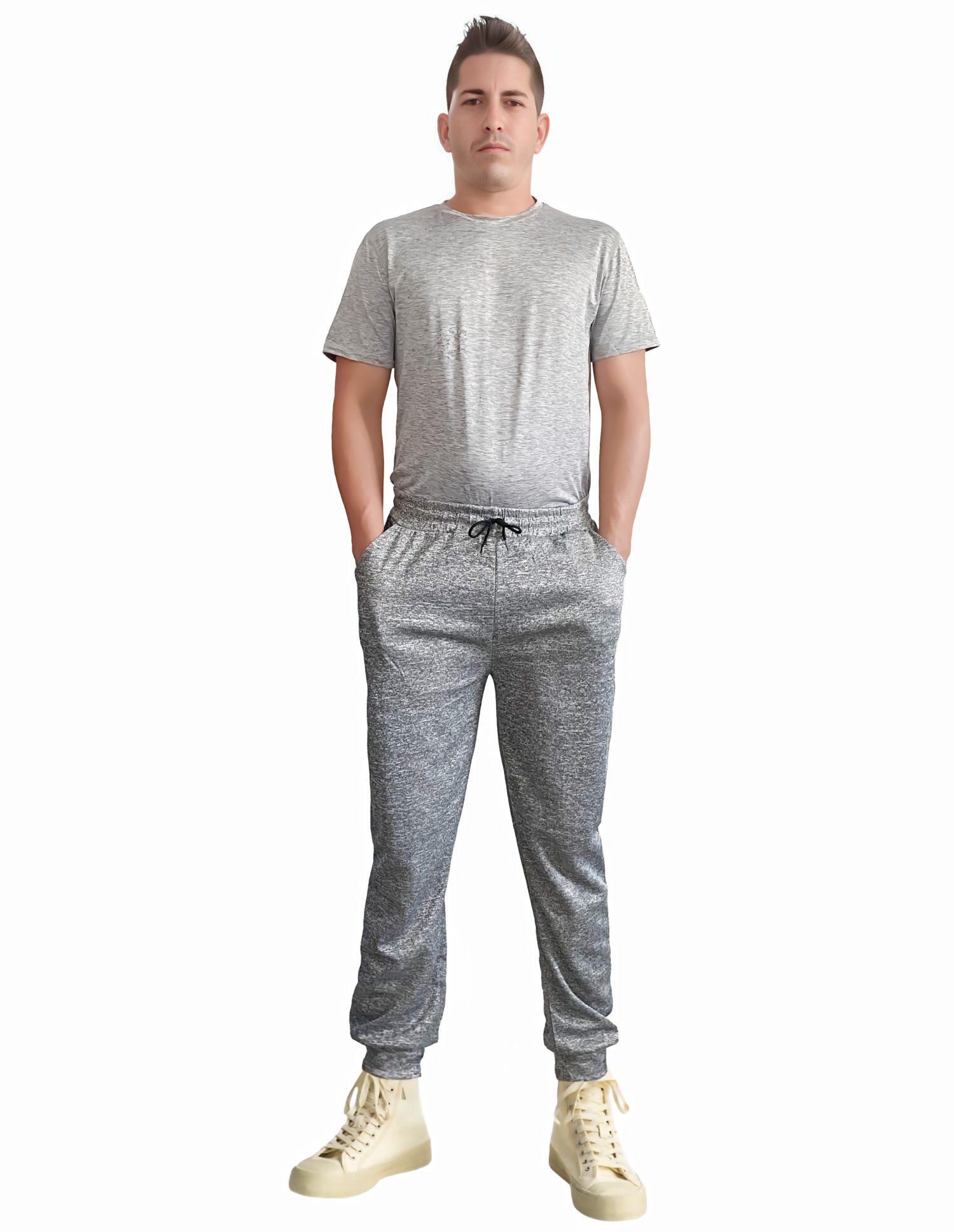 Foto 4 pulgar | Pants Deportivos Pant-043 Gris Claro Joggers de Hombre