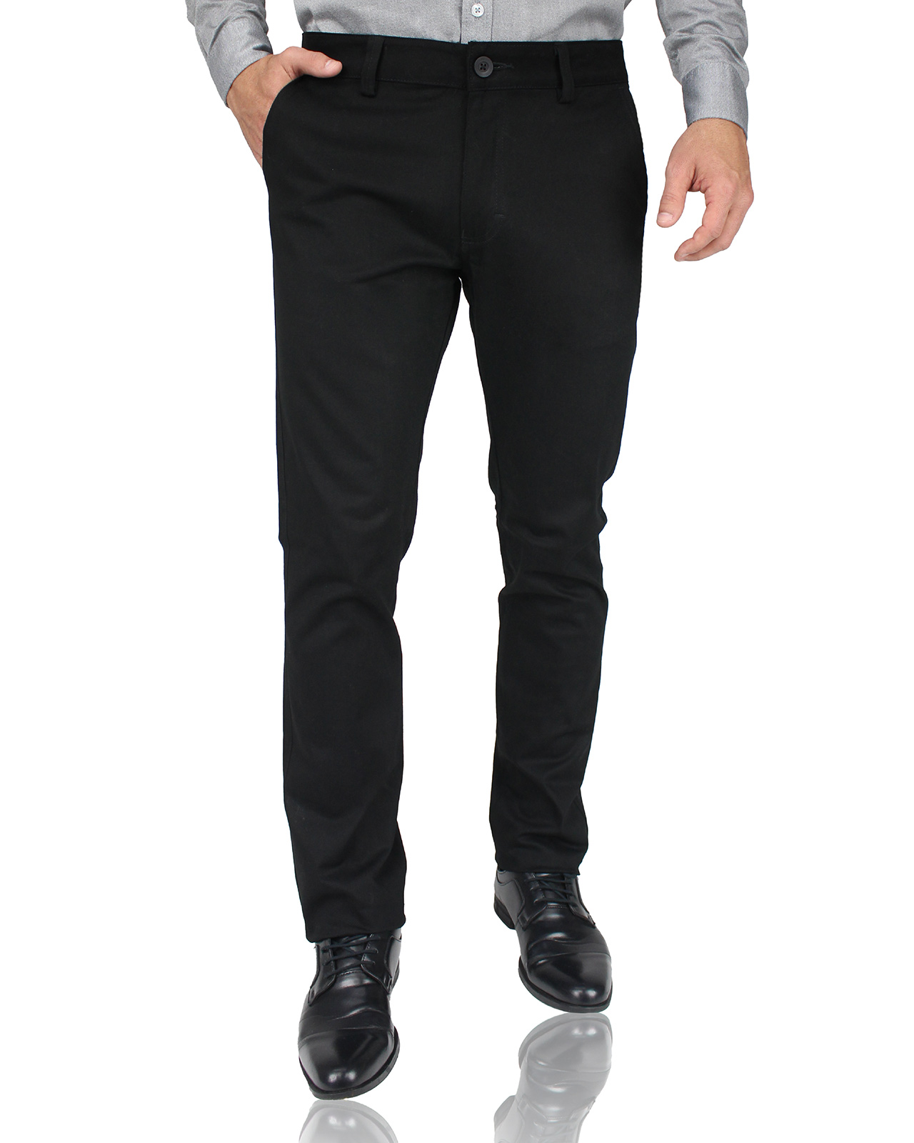 Foto 1 | Pantalón de Vestir Negro Rams Cottons Cartagena Negro Slim Fit Strech para Hombre