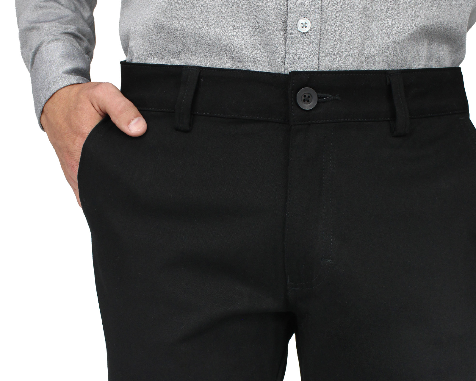 Foto 2 | Pantalón de Vestir Negro Rams Cottons Cartagena Negro Slim Fit Strech para Hombre