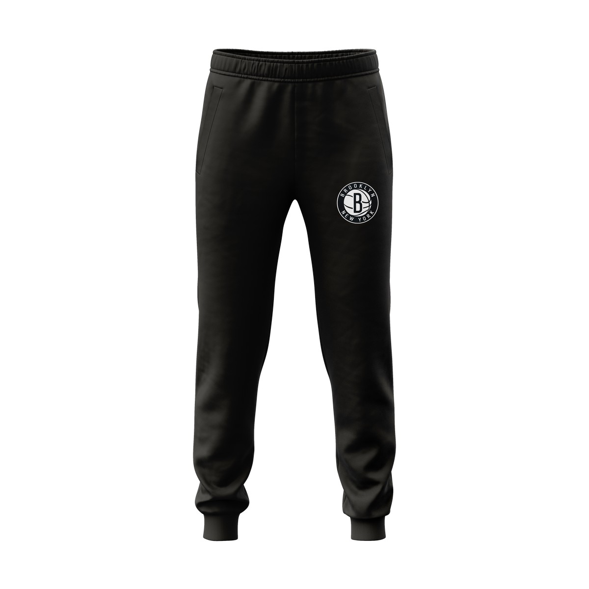 Foto 1 | Nba Original Pants, Pantalon Largo De Hombre Brooklyn Nets Color Negro Con Logo Al Frente, Talla Mediano