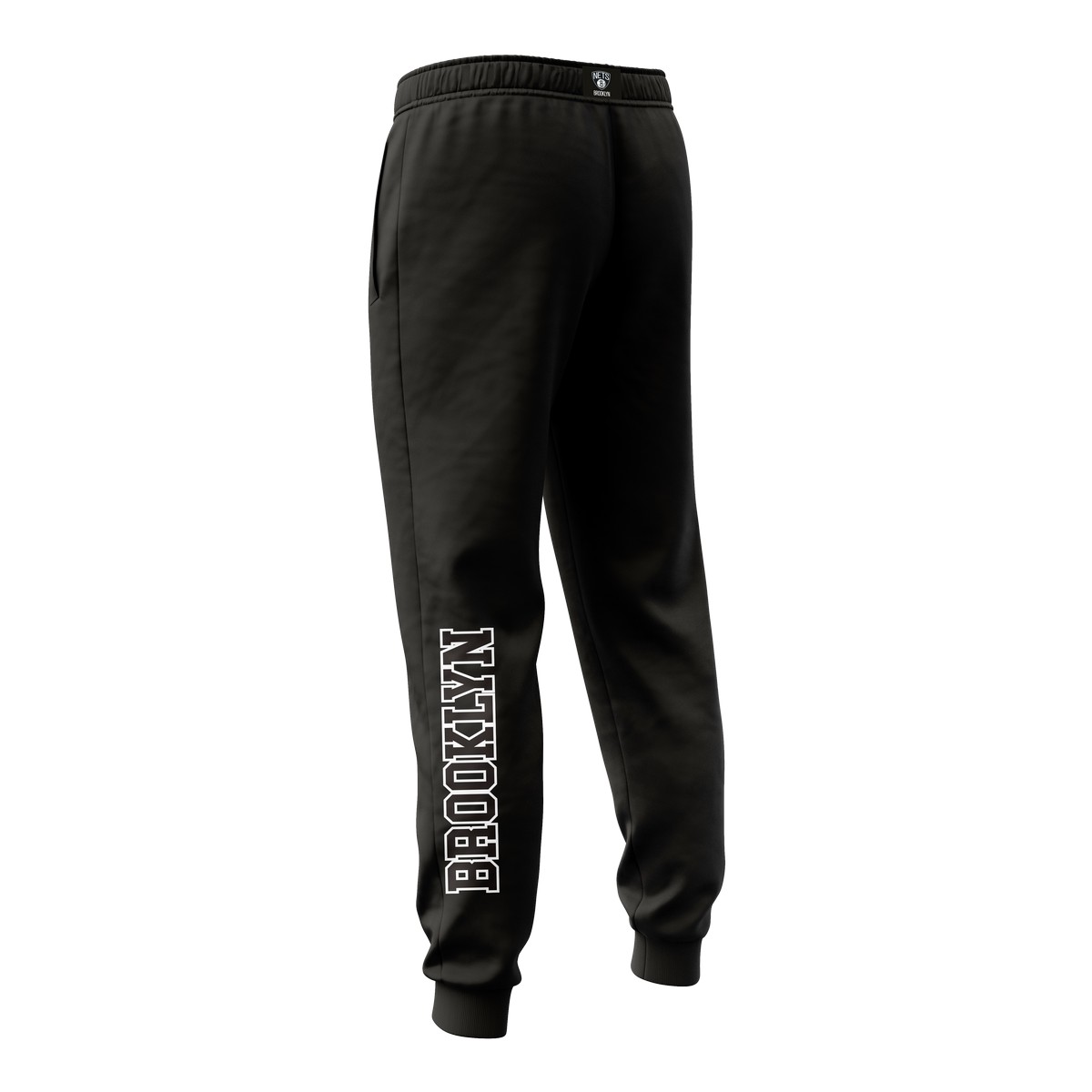 Foto 3 pulgar | Nba Original Pants, Pantalon Largo De Hombre Brooklyn Nets Color Negro Con Logo Al Frente, Talla Mediano