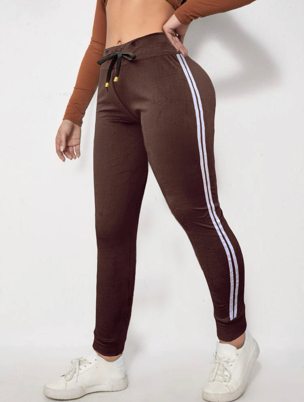 Foto 4 pulgar | Paquete De Dos Pantalones Deportivos Mujer De Terciopelo Y Cintura Alta Pant-010-px2 Dos Colores Pants Dama Con Cordón