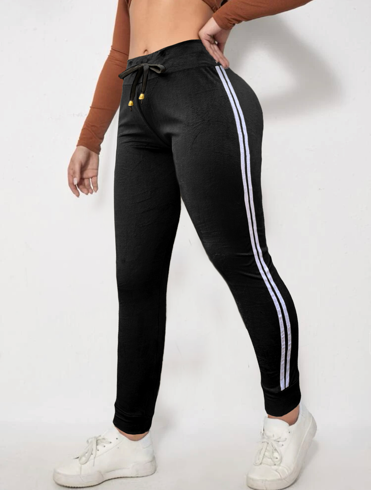 Foto 6 | Paquete De Dos Pantalones Deportivos Mujer De Terciopelo Y Cintura Alta Pant-010-px2 Dos Colores Pants Dama Con Cordón