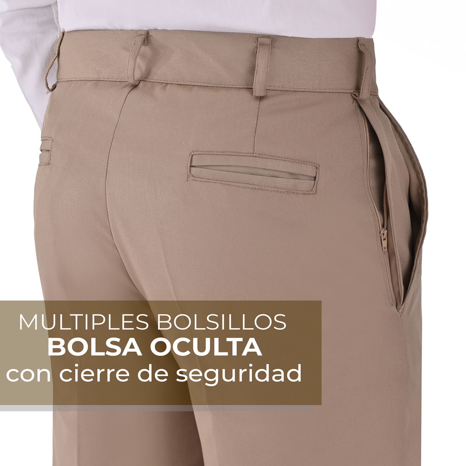 Foto 5 pulgar | Pantalo De Vestir Casual C/bolsa Secreta_cafe
