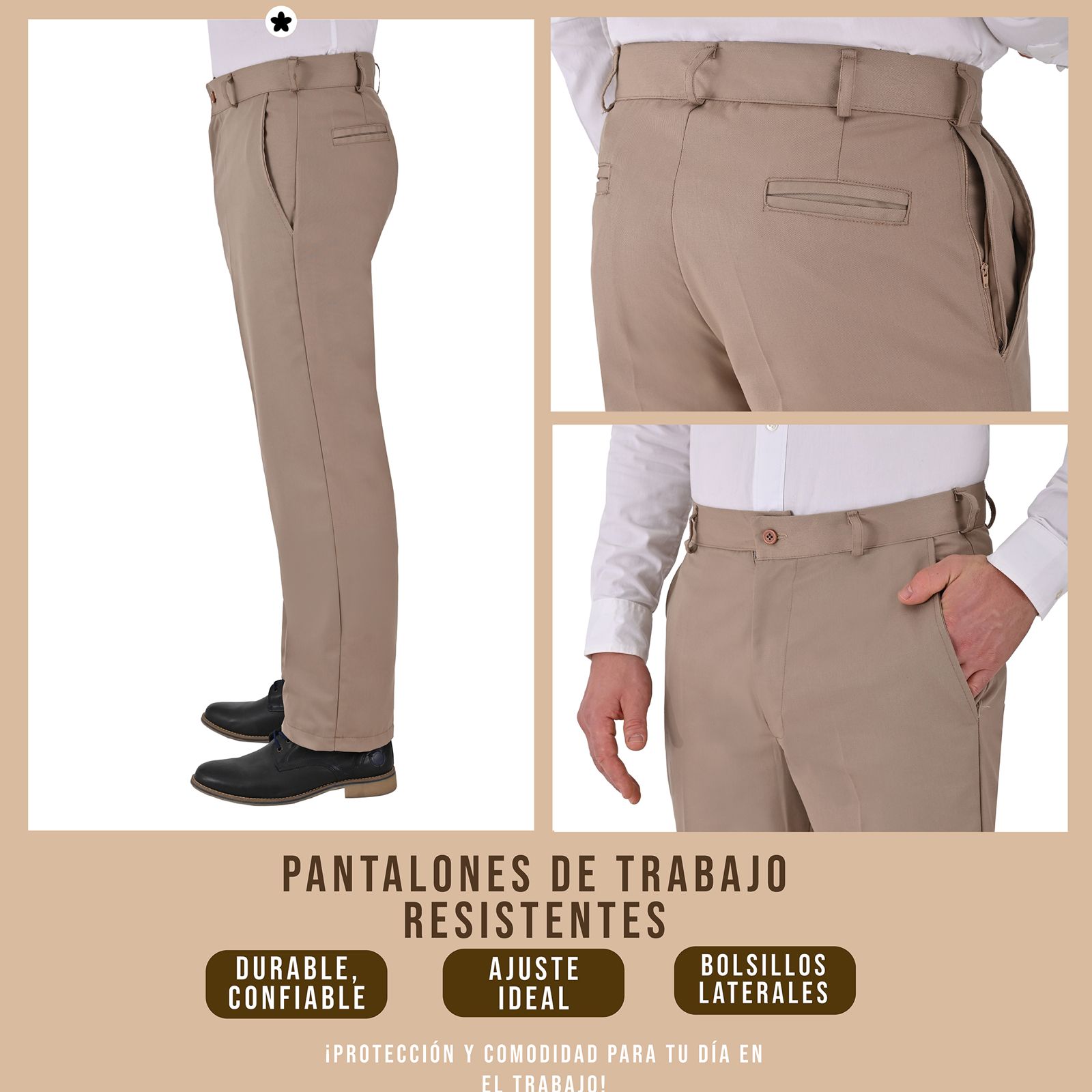 Foto 7 pulgar | Pantalo De Vestir Casual C/bolsa Secreta_cafe