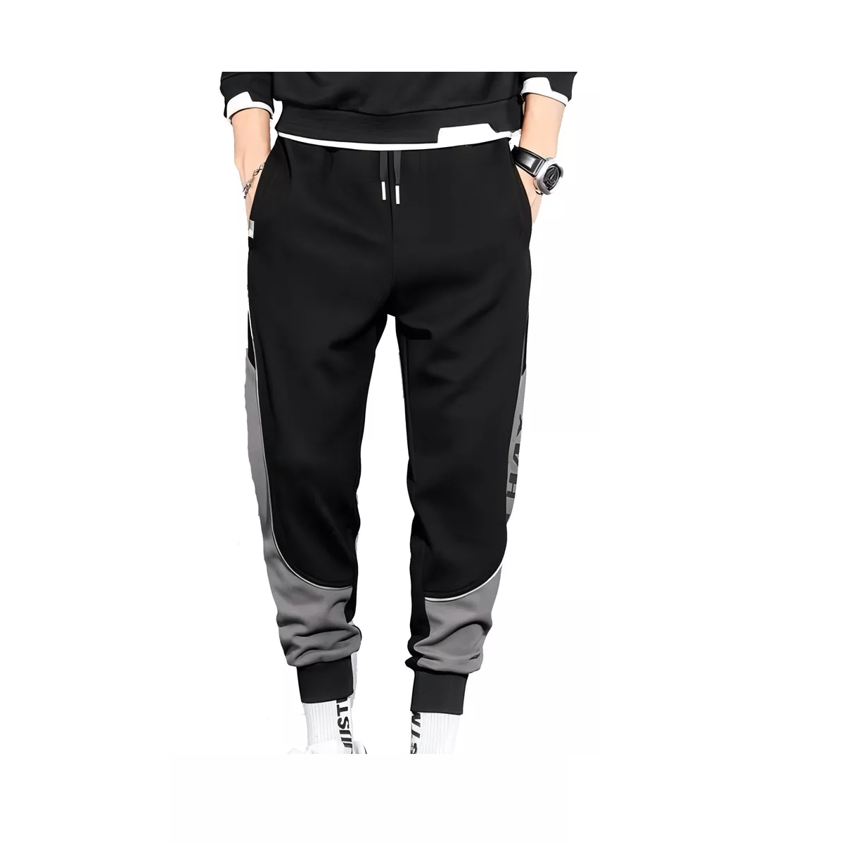 Foto 2 pulgar | Deportivo Pants Slim Fit Súper Calidad Elástico Talla L Eo Safe Imports Esi-16464  Negro