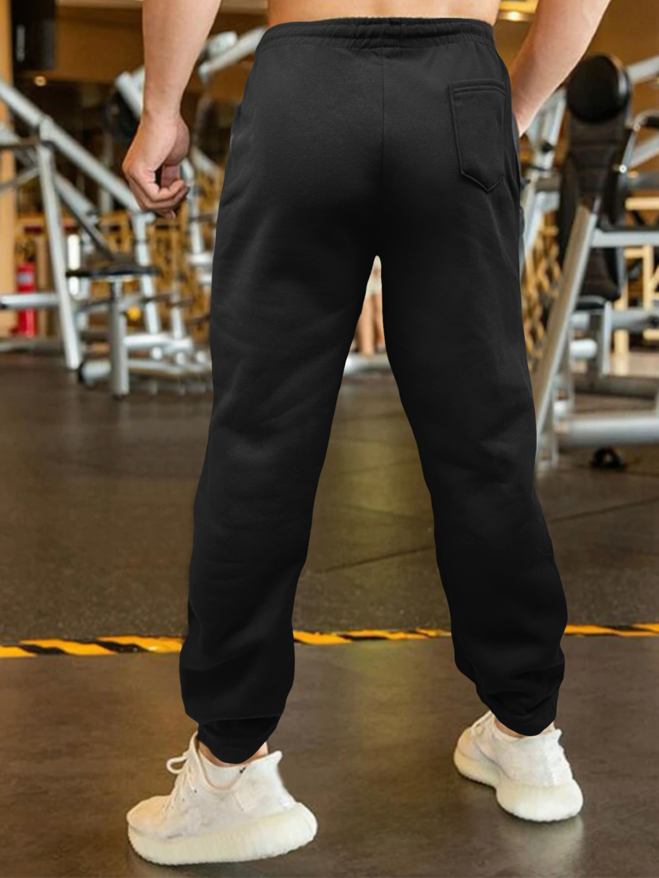 Foto 3 | Jogger Pants Hombre De Felpa Gym Pans Pant-032 Negro Pantalones Cargo Bolsa