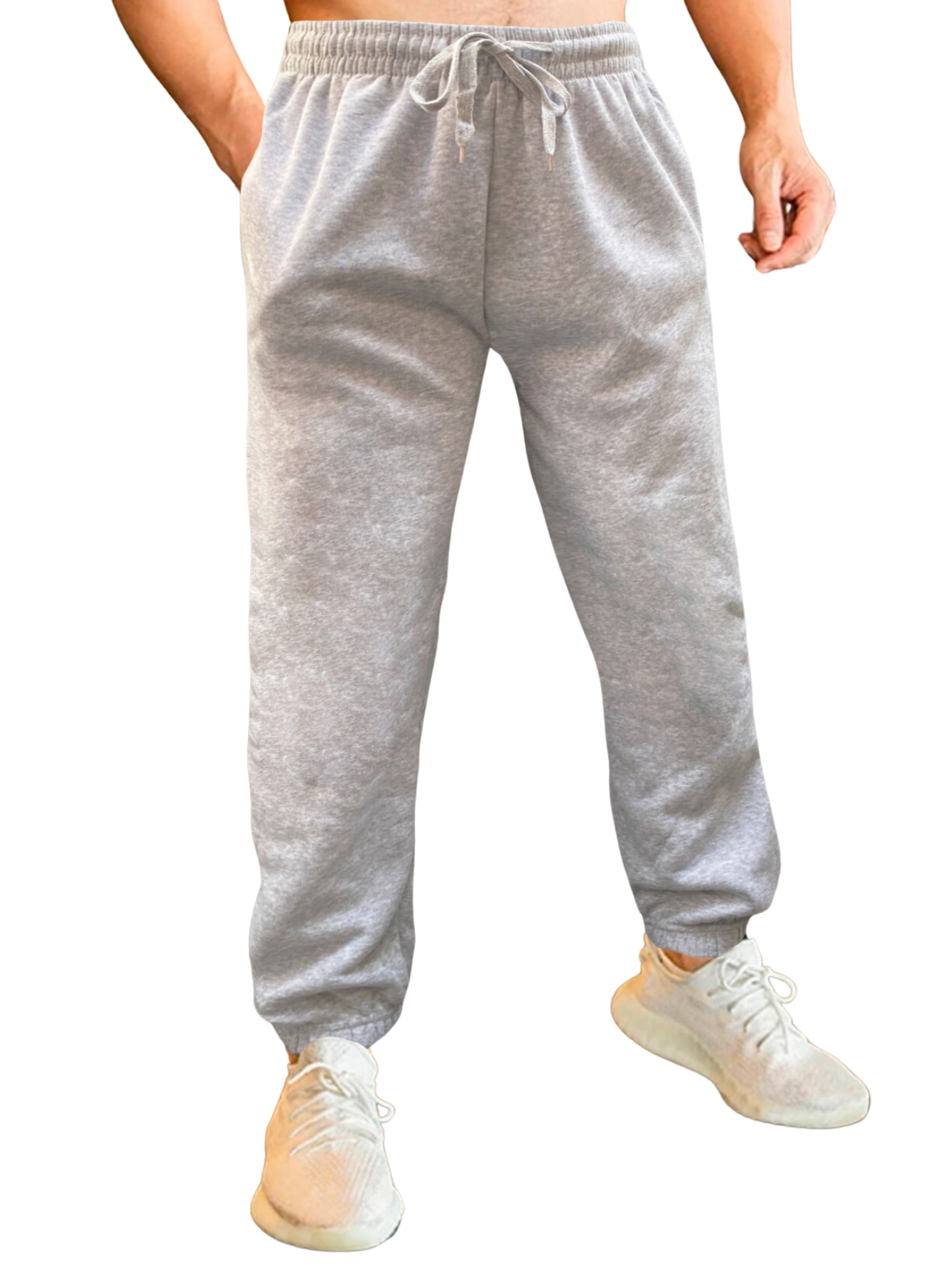 Foto 2 pulgar | Jogger Pants Hombre De Felpa Gym Pans Pant-032 Gris Claro Pantalones Cargo Bolsa