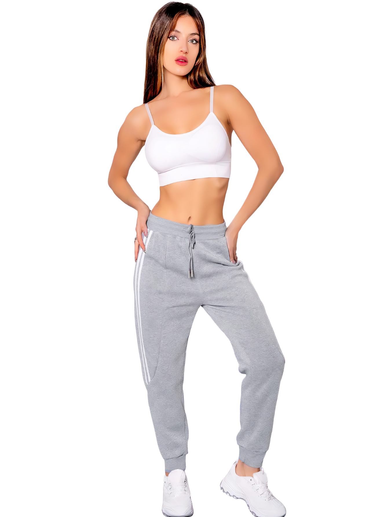 Pants Mujer Pantalones Anchos Casual O Elgante Pant-050 Gris Claro Pans Stretch