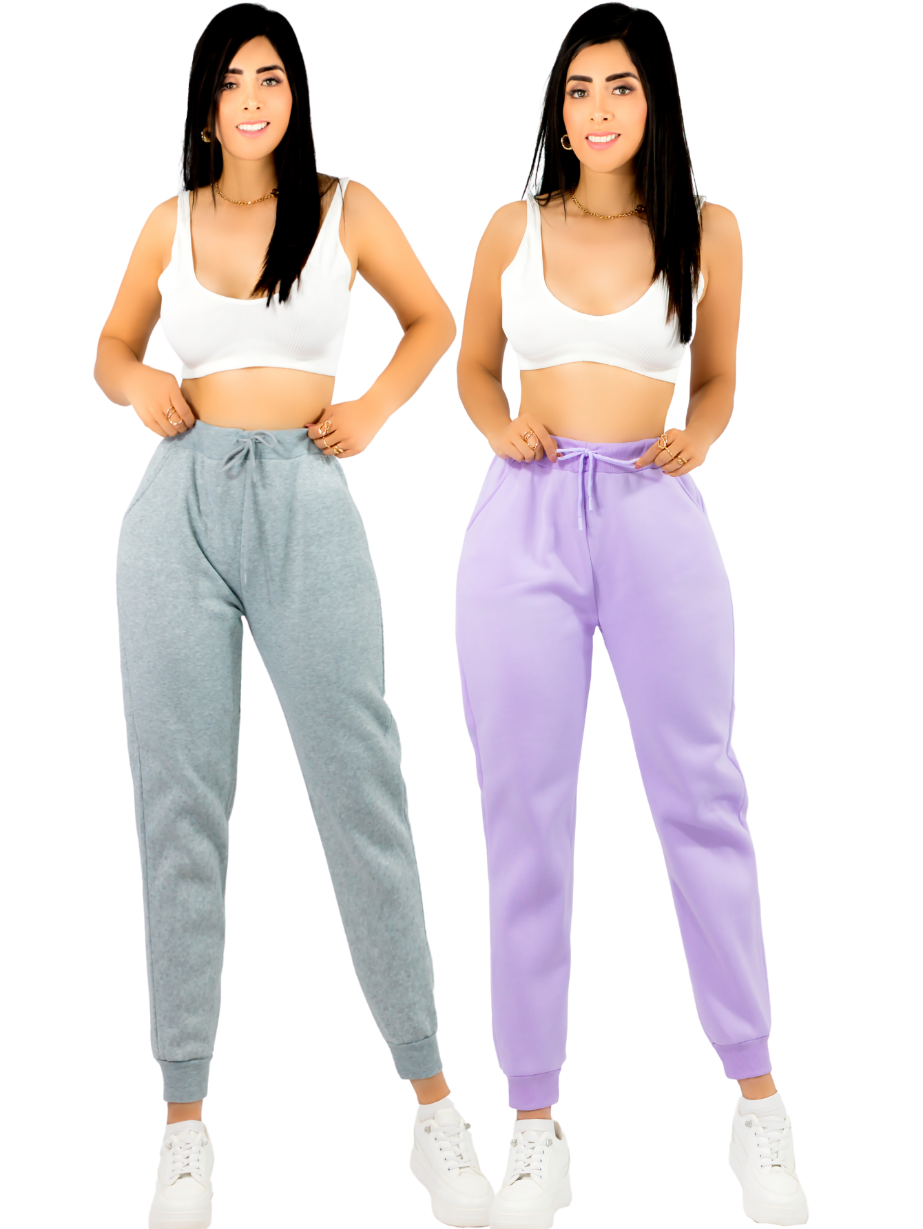 Set De Dos Pants De Mujer Pant-051-px2 Variedad De Colores Pantalones Anchos Casual