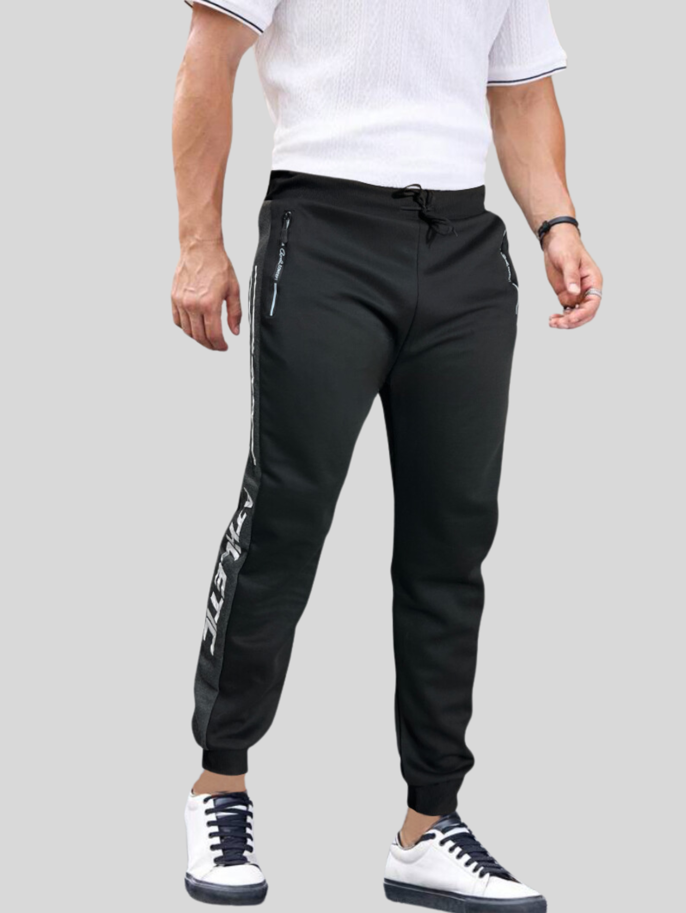 Foto 3 pulgar | Jogger Pants Hombre De Felpa Gym Pans Pant-049 Negro Athl Pantalones Cargo Bolsa