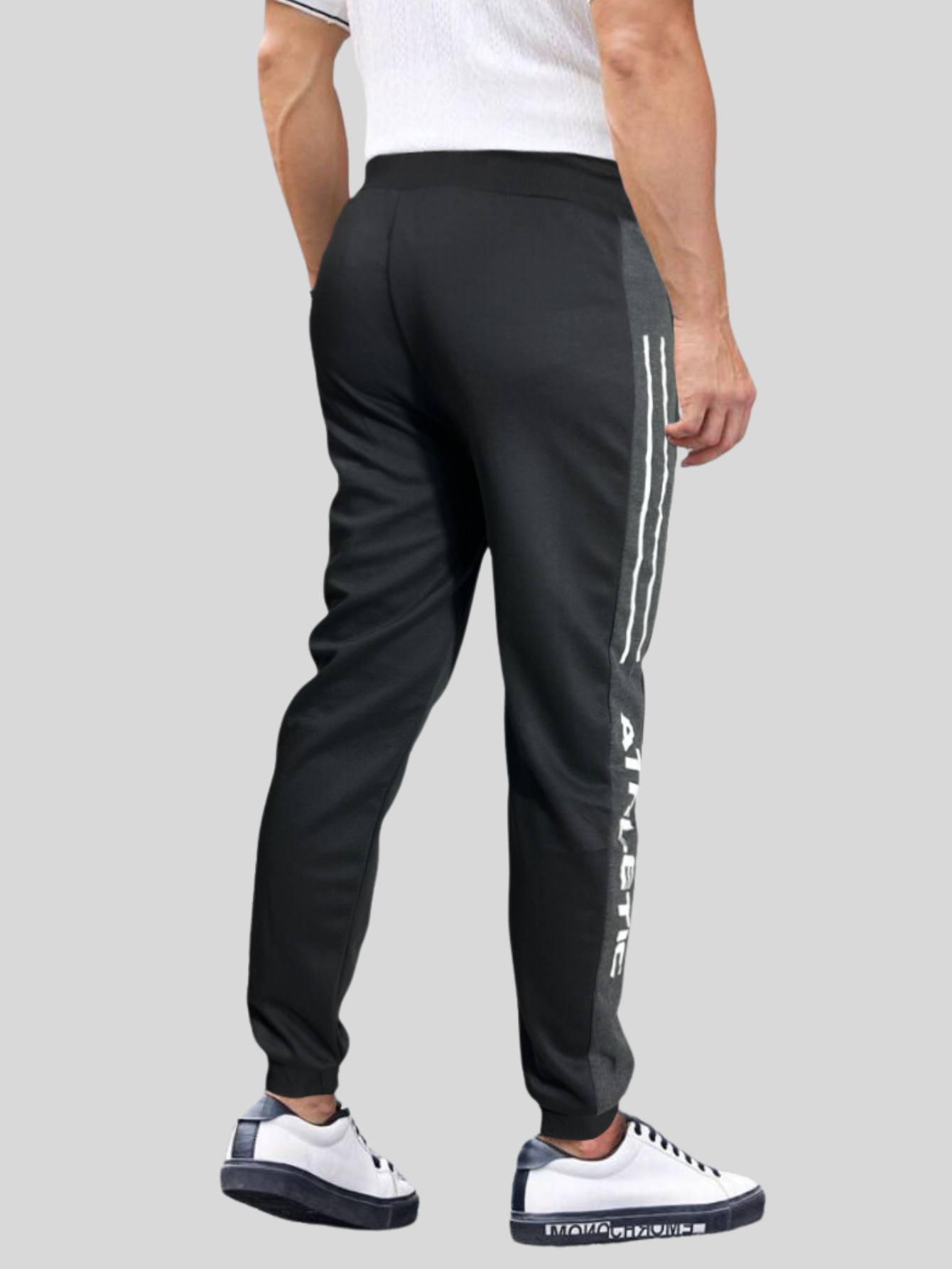 Foto 4 pulgar | Jogger Pants Hombre De Felpa Gym Pans Pant-049 Negro Athl Pantalones Cargo Bolsa