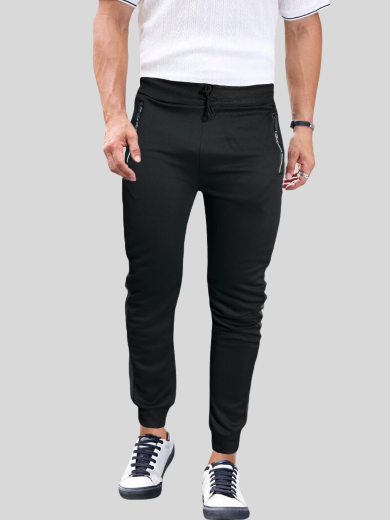 Foto 4 | Jogger Pants Hombre De Felpa Gym Pans Pant-049 Negro Athl Pantalones Cargo Bolsa