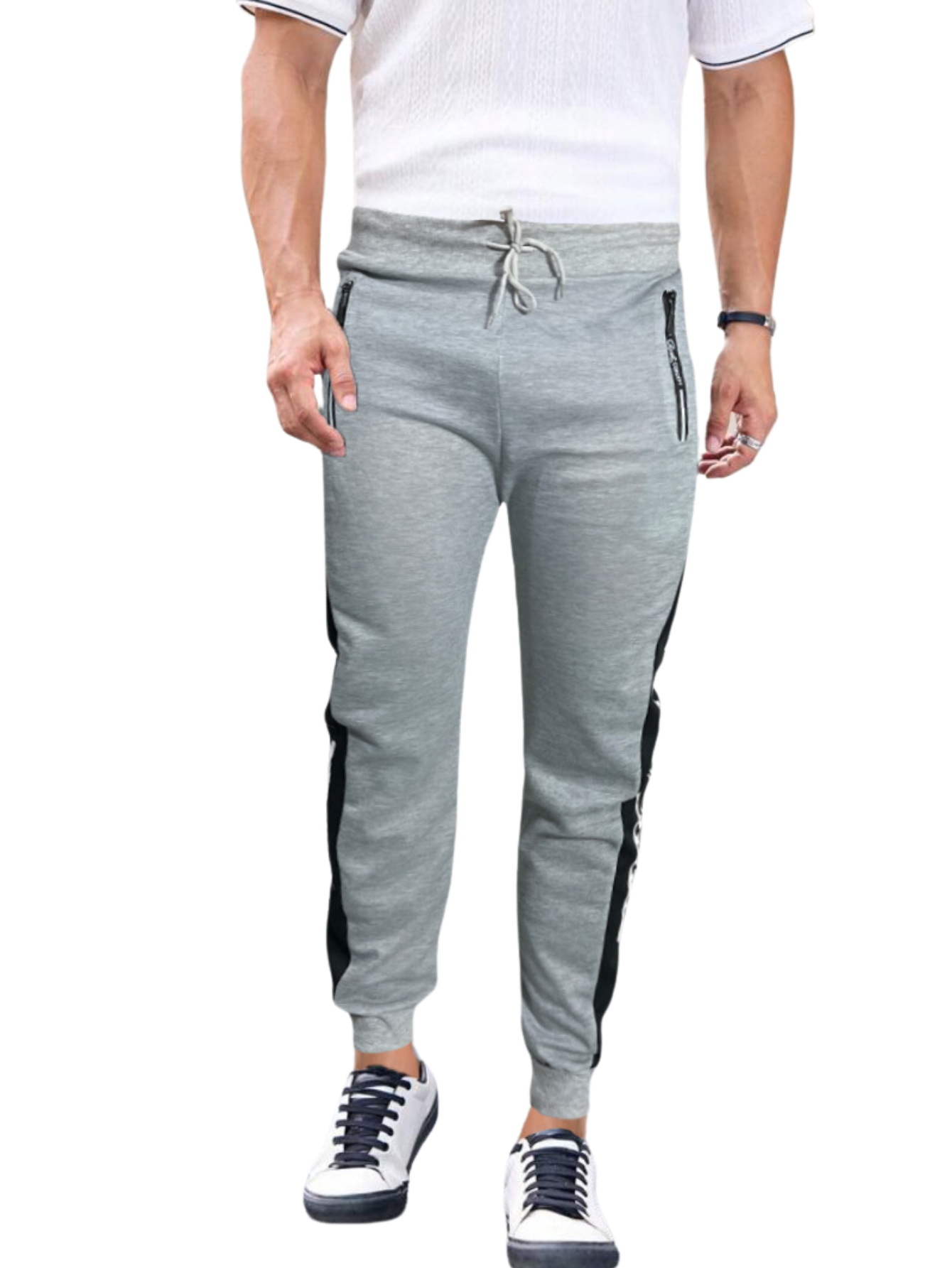 Foto 2 pulgar | Jogger Pants Hombre De Felpa Gym Pans Pant-049 Gris Claro Cam Pantalones Cargo Bolsa