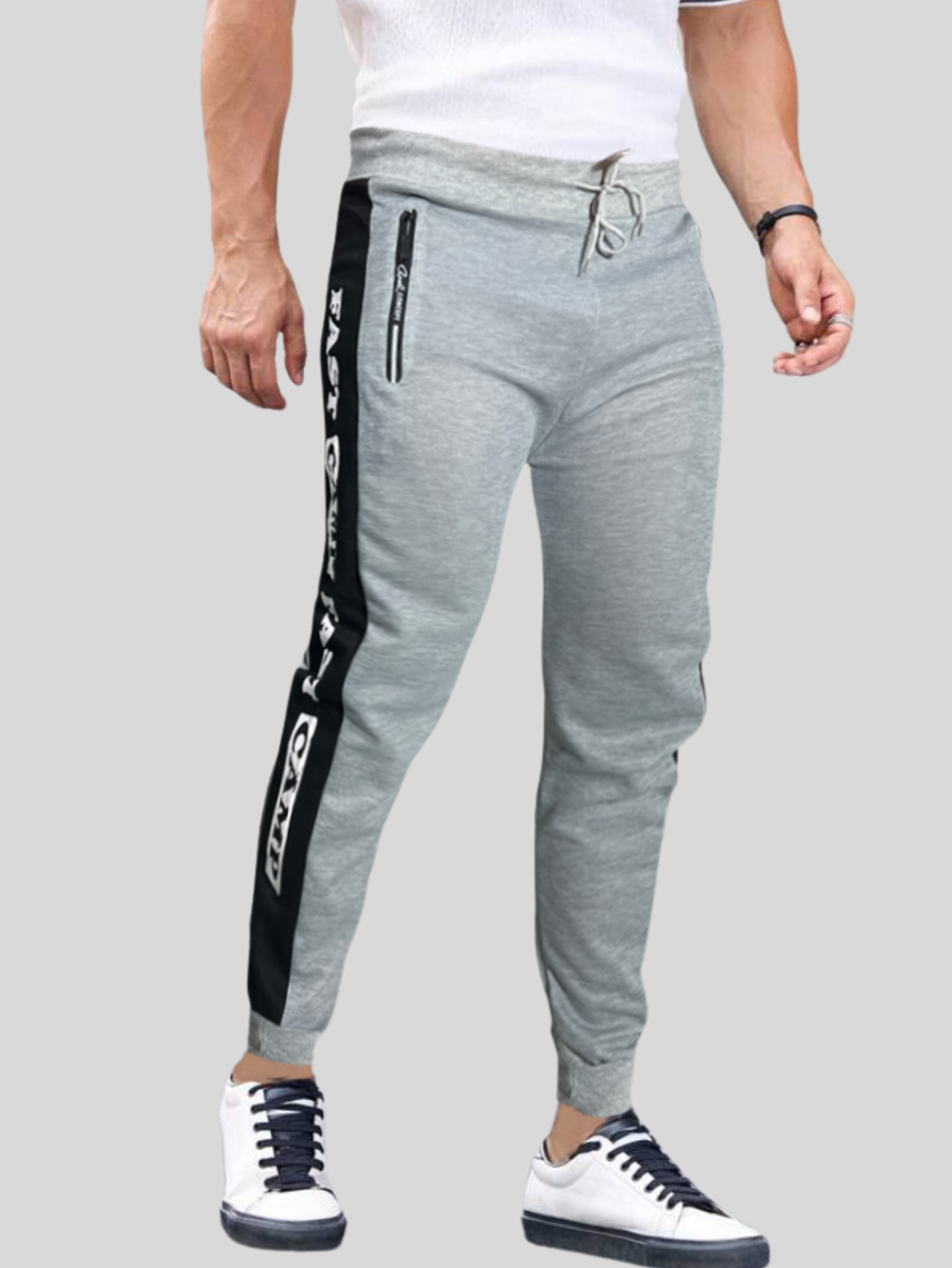 Foto 2 | Jogger Pants Hombre De Felpa Gym Pans Pant-049 Gris Claro Cam Pantalones Cargo Bolsa