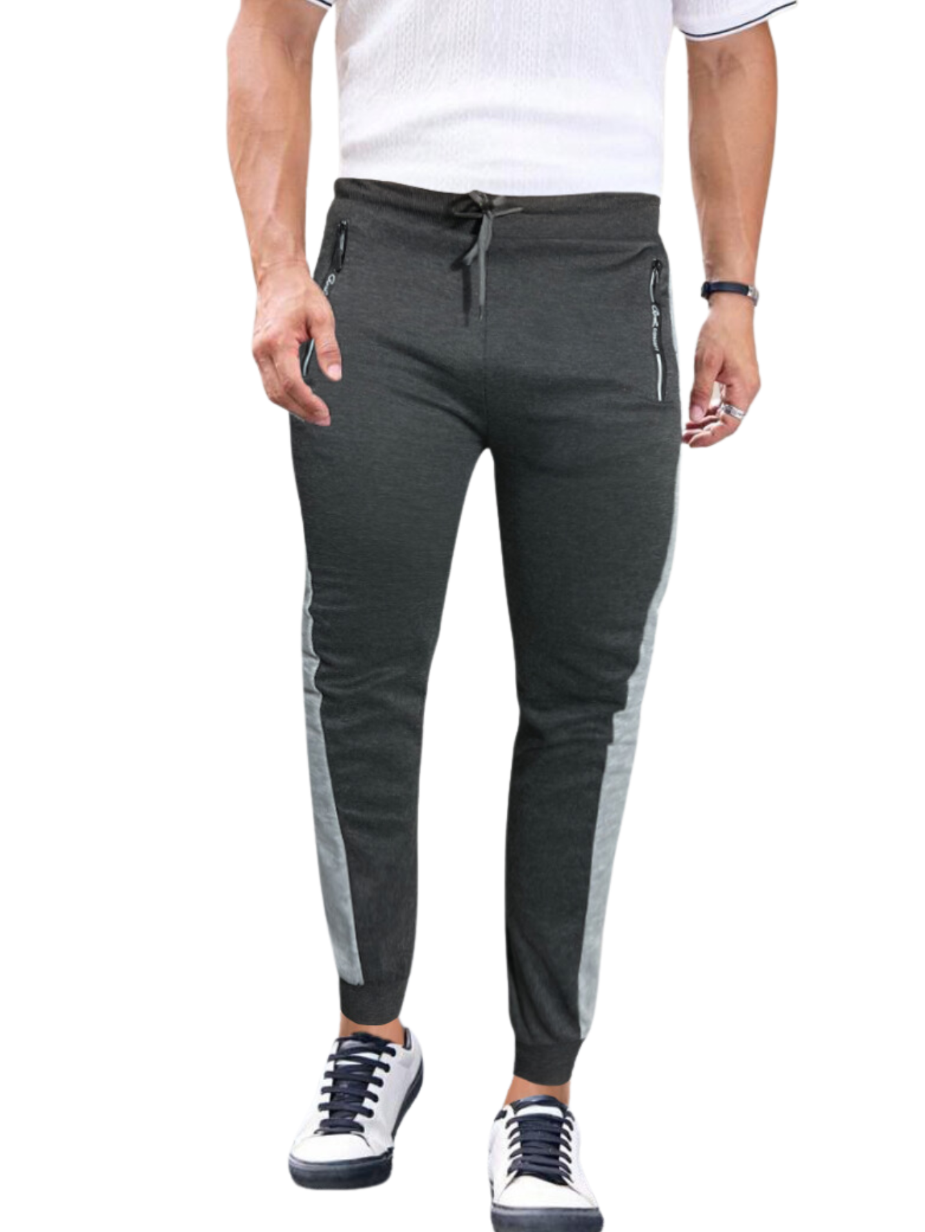 Foto 2 pulgar | Jogger Pants Hombre De Felpa Gym Pans Pant-049 Gris Oscuro Sport Pantalones Cargo Bolsa