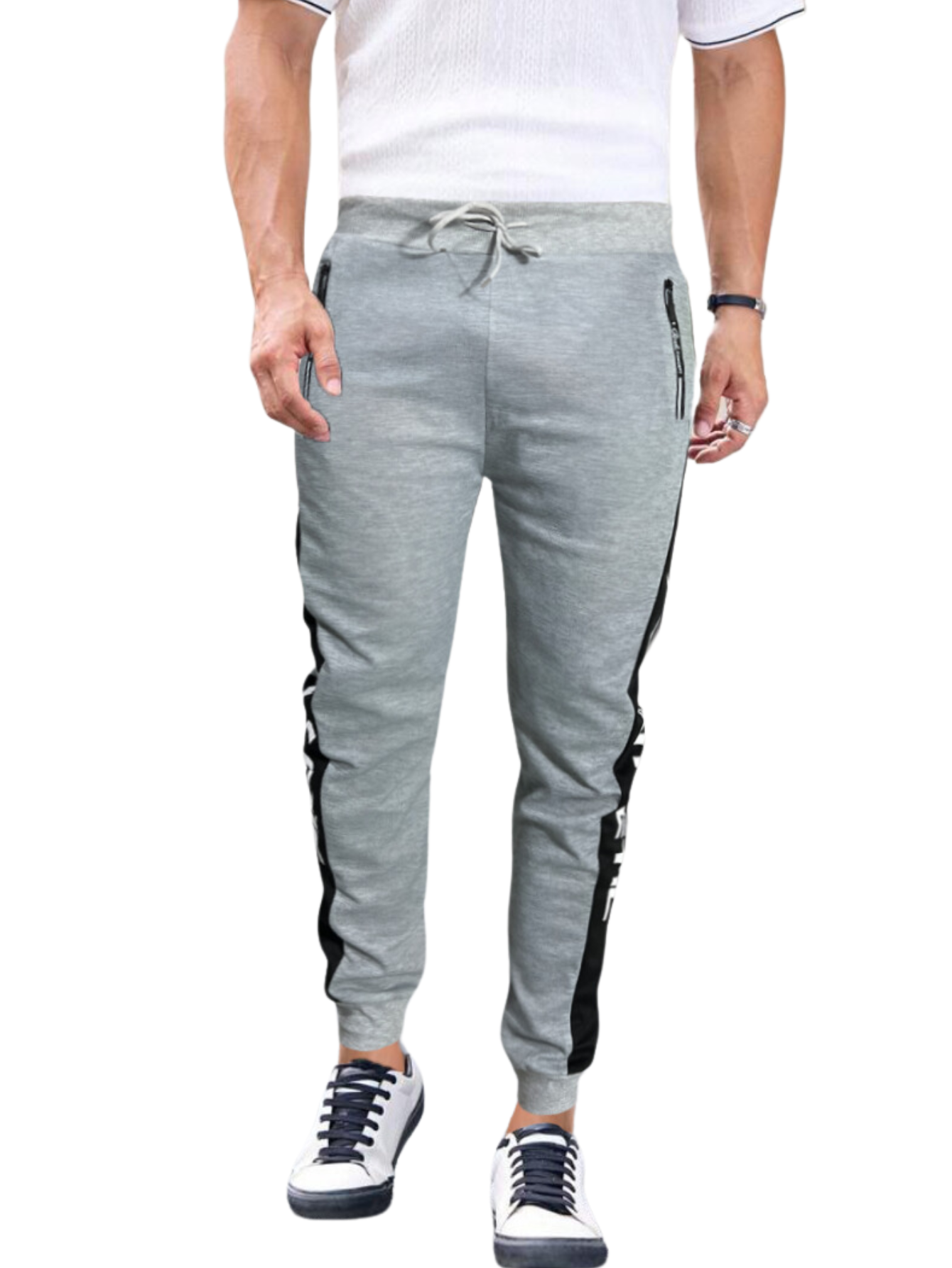 Foto 2 pulgar | Jogger Pants Hombre De Felpa Gym Pans Pant-049 Gris Claro Athl Pantalones Cargo Bolsa