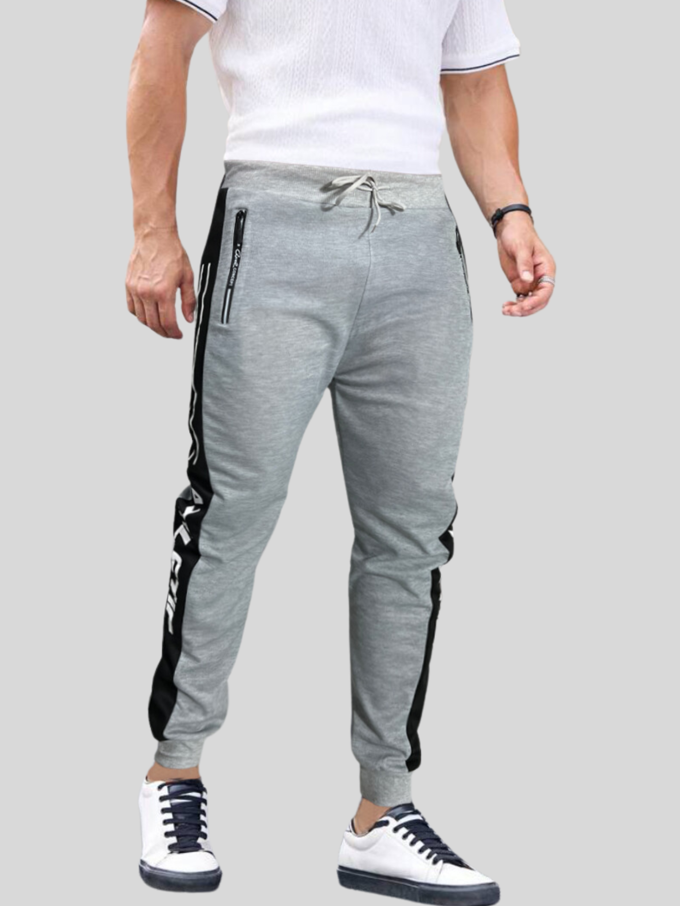 Foto 3 pulgar | Jogger Pants Hombre De Felpa Gym Pans Pant-049 Gris Claro Athl Pantalones Cargo Bolsa