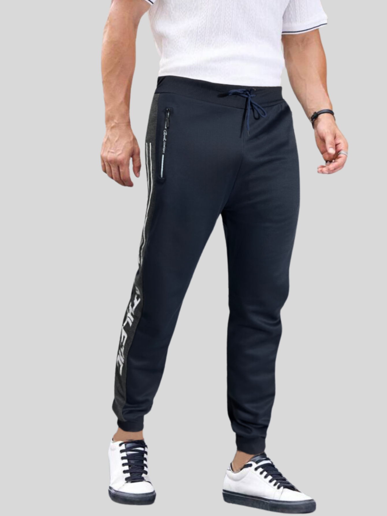 Foto 3 pulgar | Jogger Pants Hombre De Felpa Gym Pans Pant-049 Marino Athl Pantalones Cargo Bolsa