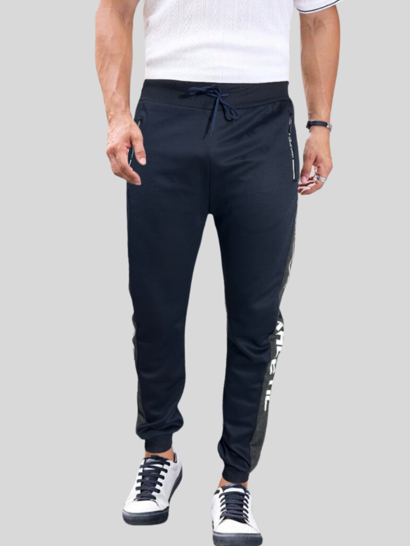 Foto 5 pulgar | Jogger Pants Hombre De Felpa Gym Pans Pant-049 Marino Athl Pantalones Cargo Bolsa