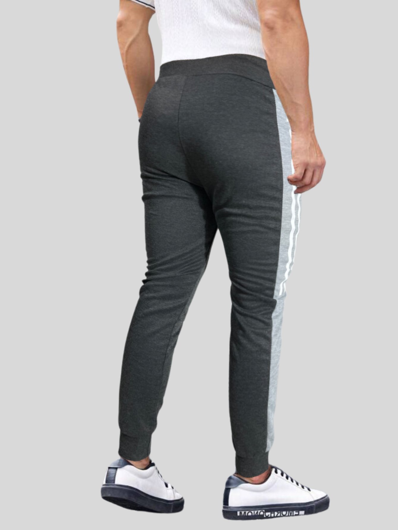 Foto 4 pulgar | Jogger Pants Hombre De Felpa Gym Pans Pant-049 Gris Oscuro Sport Pantalones Cargo Bolsa