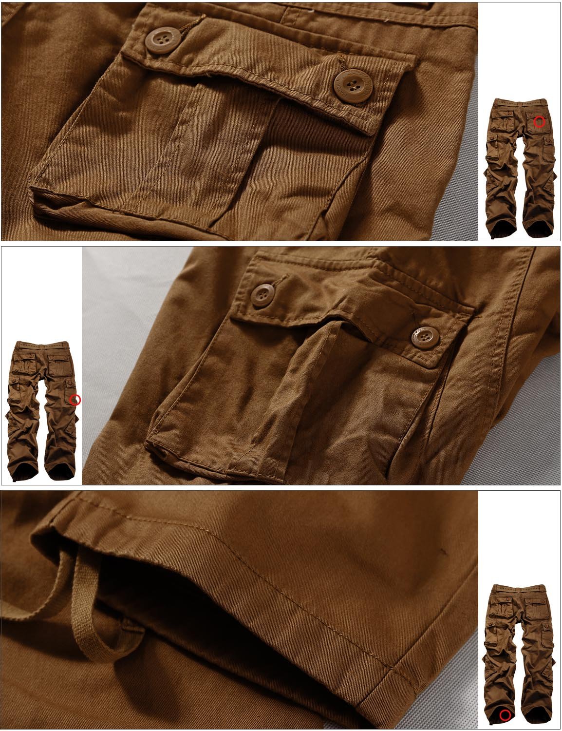 Foto 7 pulgar | Pantalones Cargo Match Wild Para Hombre, Talla 44, 100% Algodón - Venta Internacional.