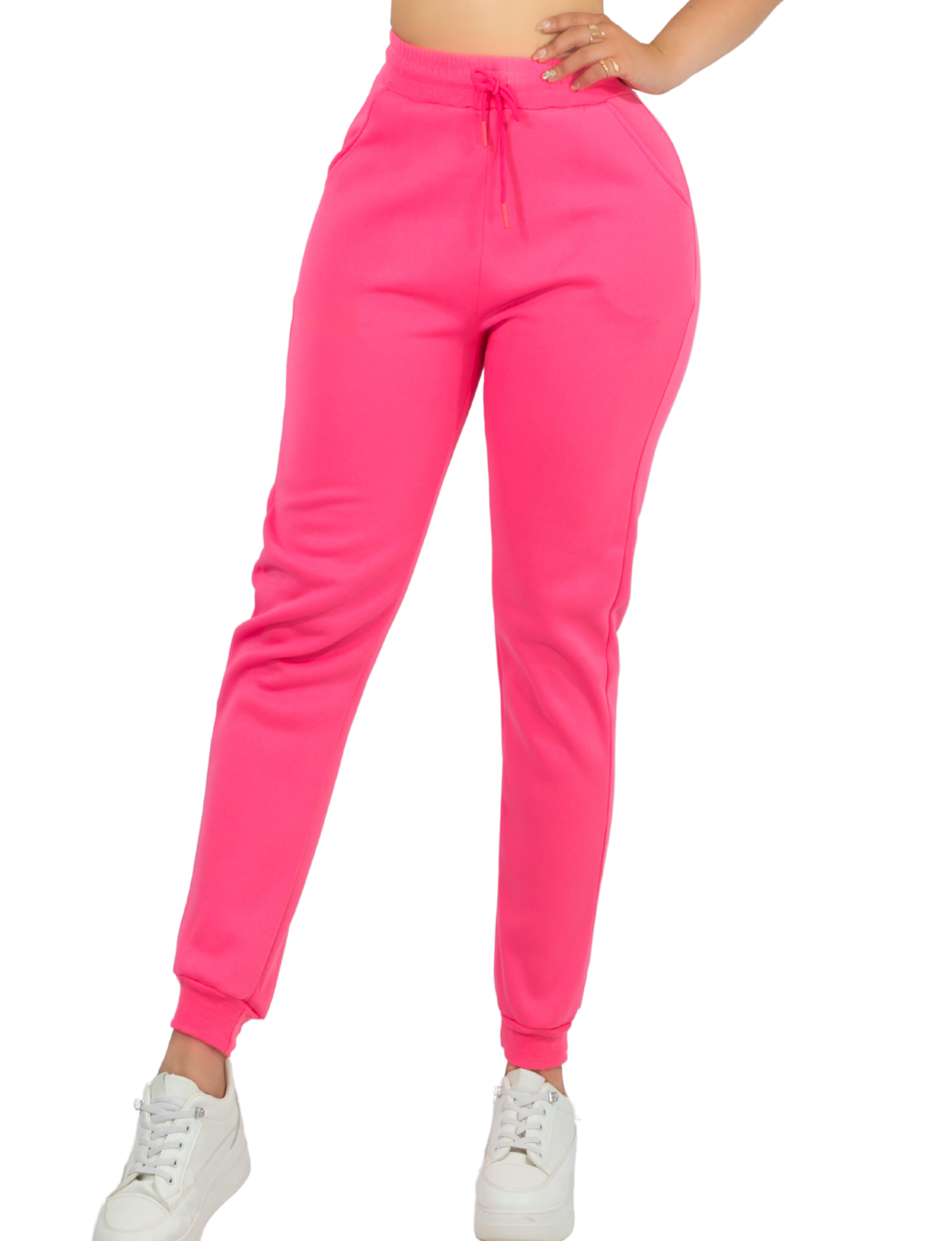 Foto 2 pulgar | Pants Mujer Jogger De Dama Cargo Pantalón Casual Jogger Dama Material Aterciopelado Pant-051 Rosa Chicle Patalones