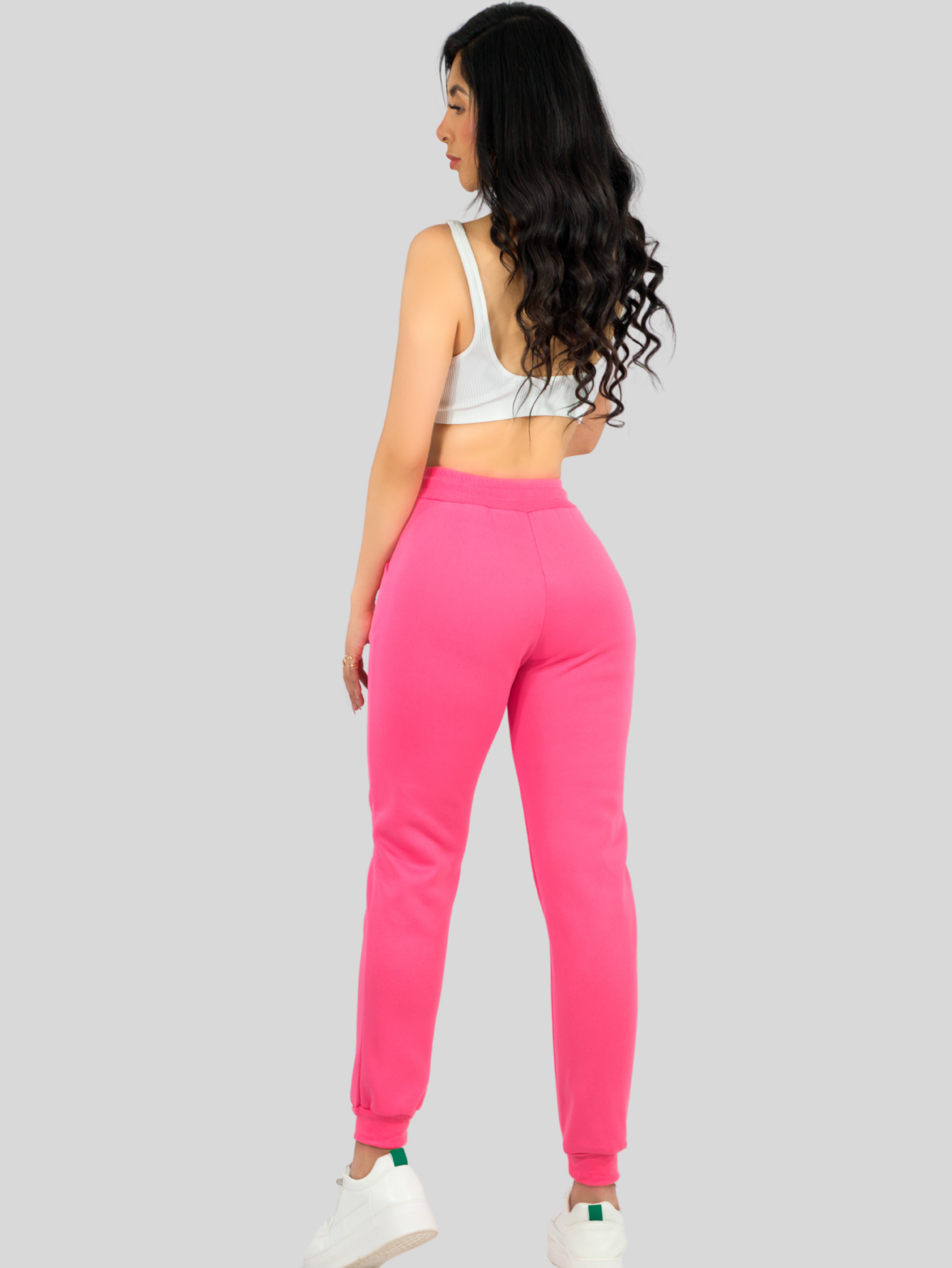 Foto 3 | Pants Mujer Jogger De Dama Cargo Pantalón Casual Jogger Dama Material Aterciopelado Pant-051 Rosa Chicle Patalones