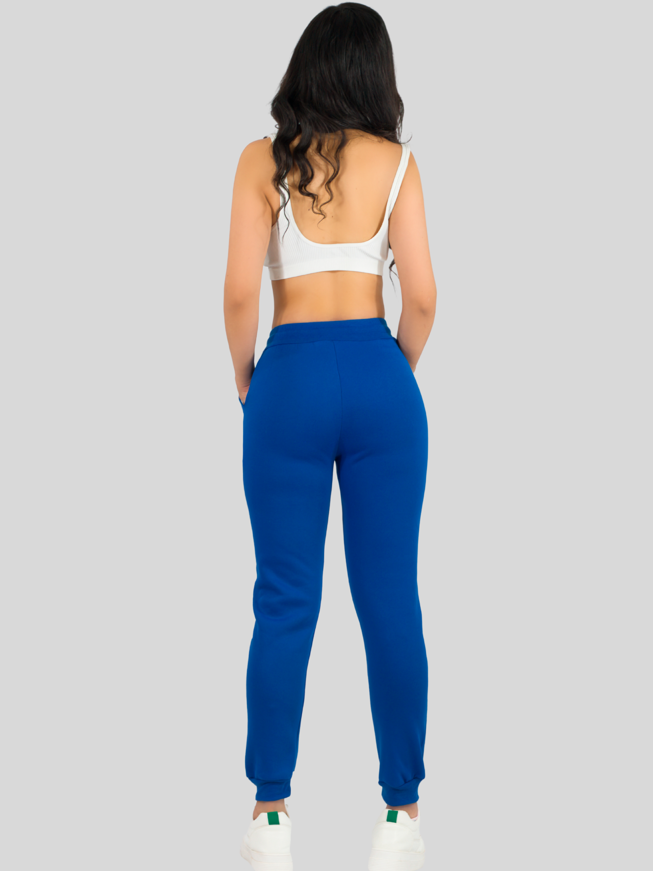 Foto 4 pulgar | Pants Mujer Jogger De Dama Cargo Pantalón Casual Jogger Dama Material Aterciopelado Pant-051 Azul Rey Patalones