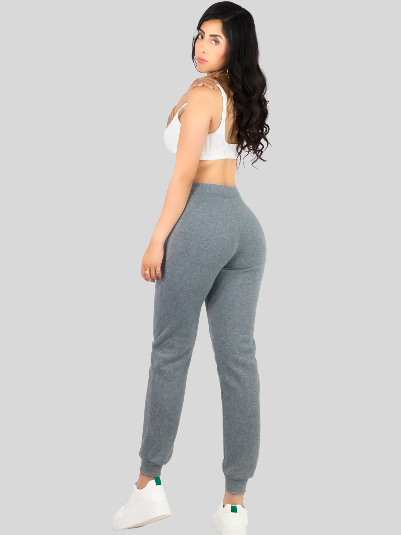 Foto 4 pulgar | Pants Mujer Jogger De Dama Cargo Pantalón Casual Jogger Dama Material Aterciopelado Pant-051 Gris Oscuro Patalones