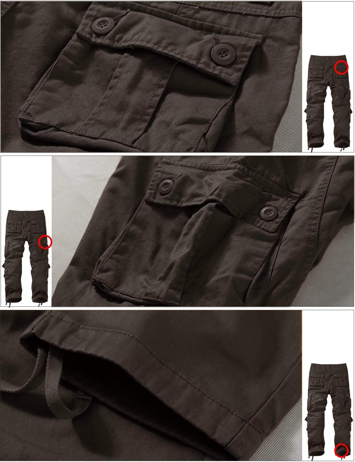 Foto 7 pulgar | Pantalones Cargo Match Wild Para Hombre, Color Caqui Oscuro, Talla 32 - Venta Internacional.
