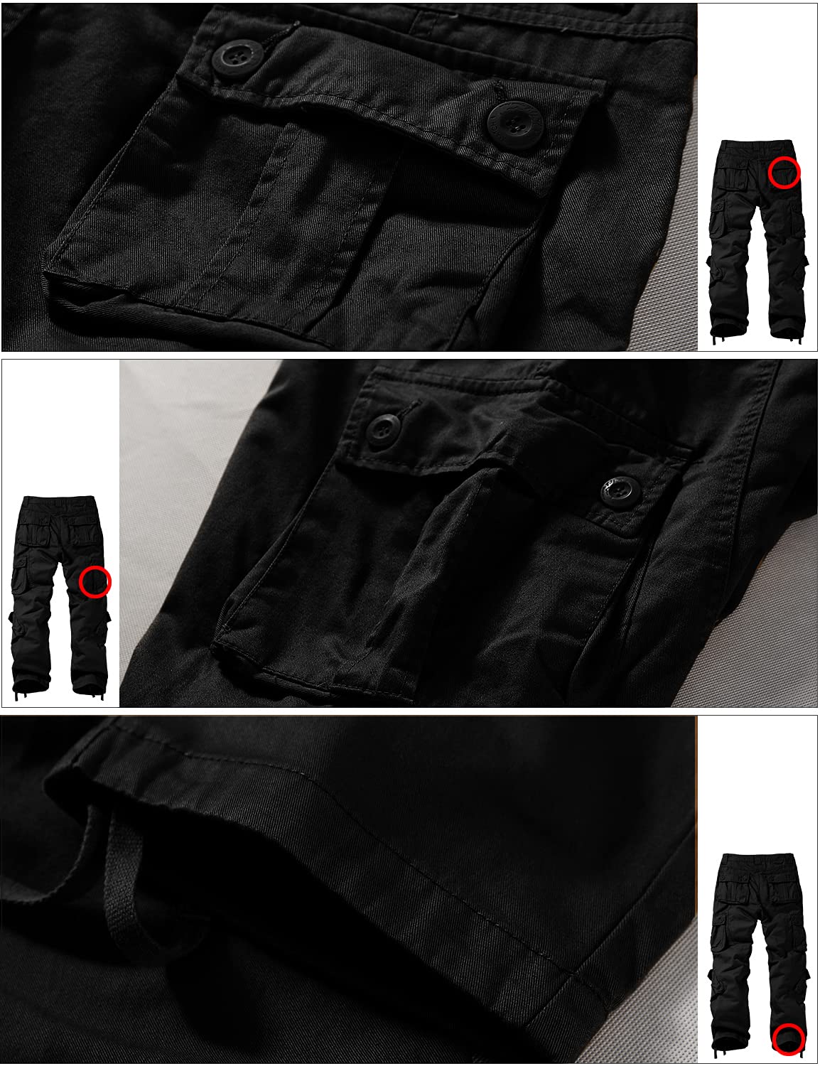 Foto 6 | Pantalones Cargo Match Wild Para Hombre, Color Negro, Talla 32 - Venta Internacional.