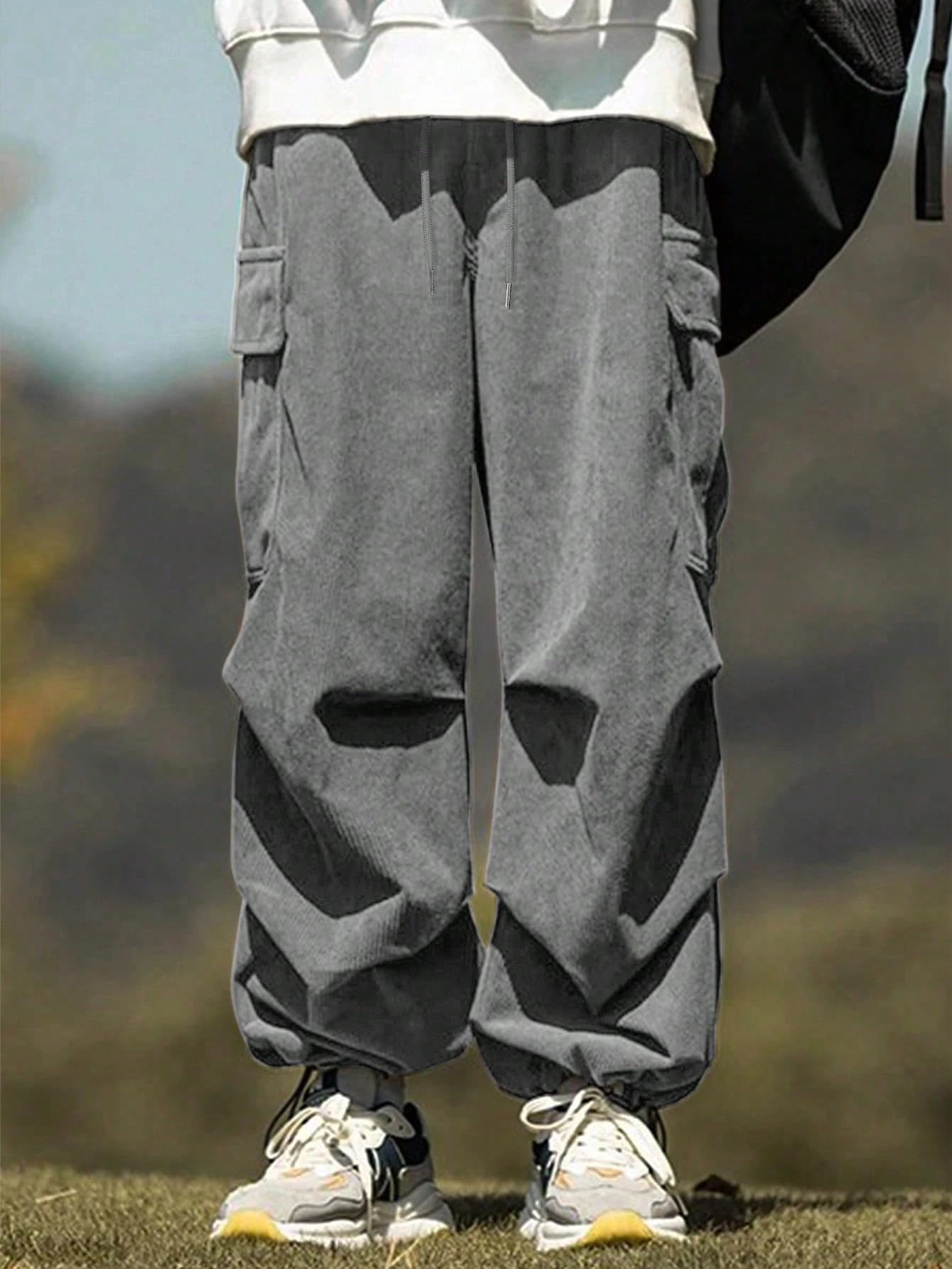 Foto 2 | Pantalones Zaful De Pana Con Bolsillo Plano Para Hombre Y Mujer - Venta Internacional.