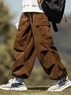 Foto 3 | Pantalones Zaful De Pana Con Bolsillo Plano Para Hombre Y Mujer - Venta Internacional.