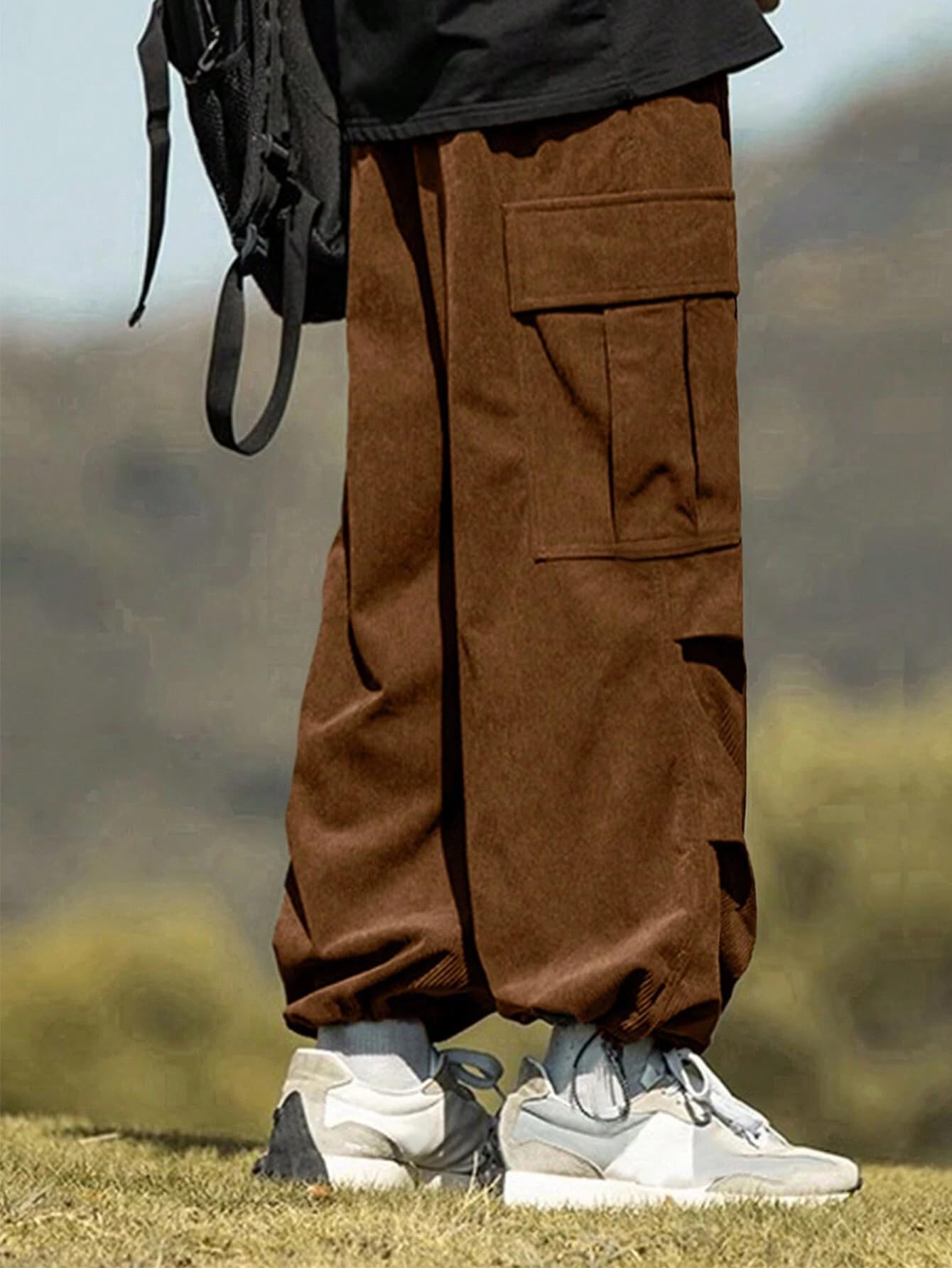 Foto 6 pulgar | Pantalones Zaful De Pana Con Bolsillo Plano Para Hombre Y Mujer - Venta Internacional.