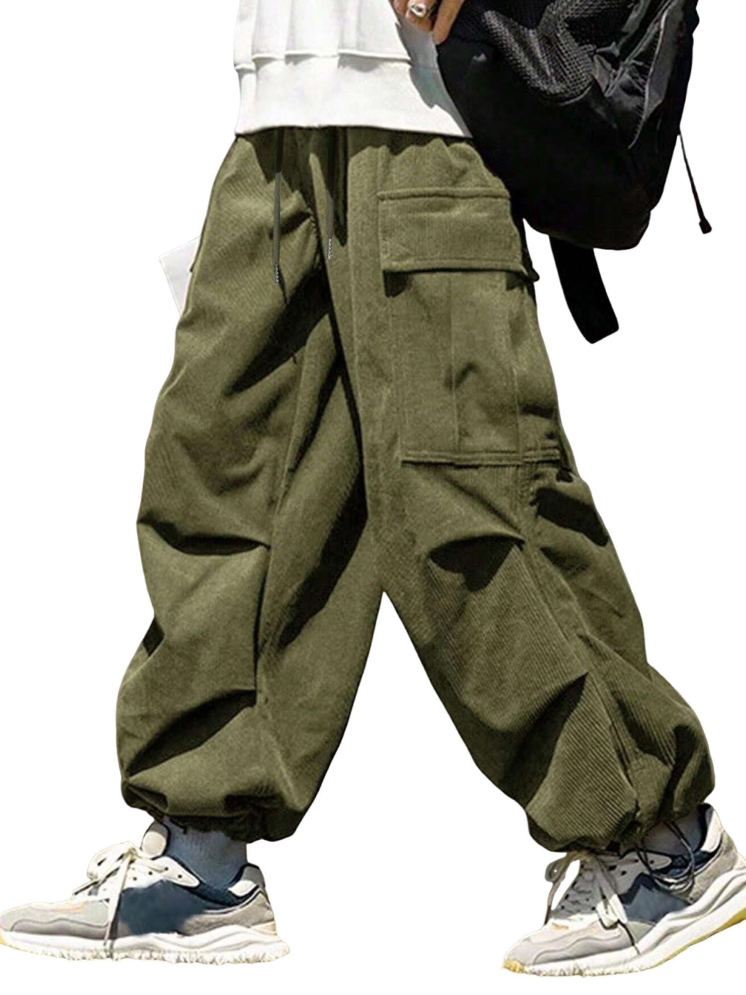 Foto 2 pulgar | Pantalones Zaful De Pana Con Bolsillo Plano Para Hombre Y Mujer - Venta Internacional.