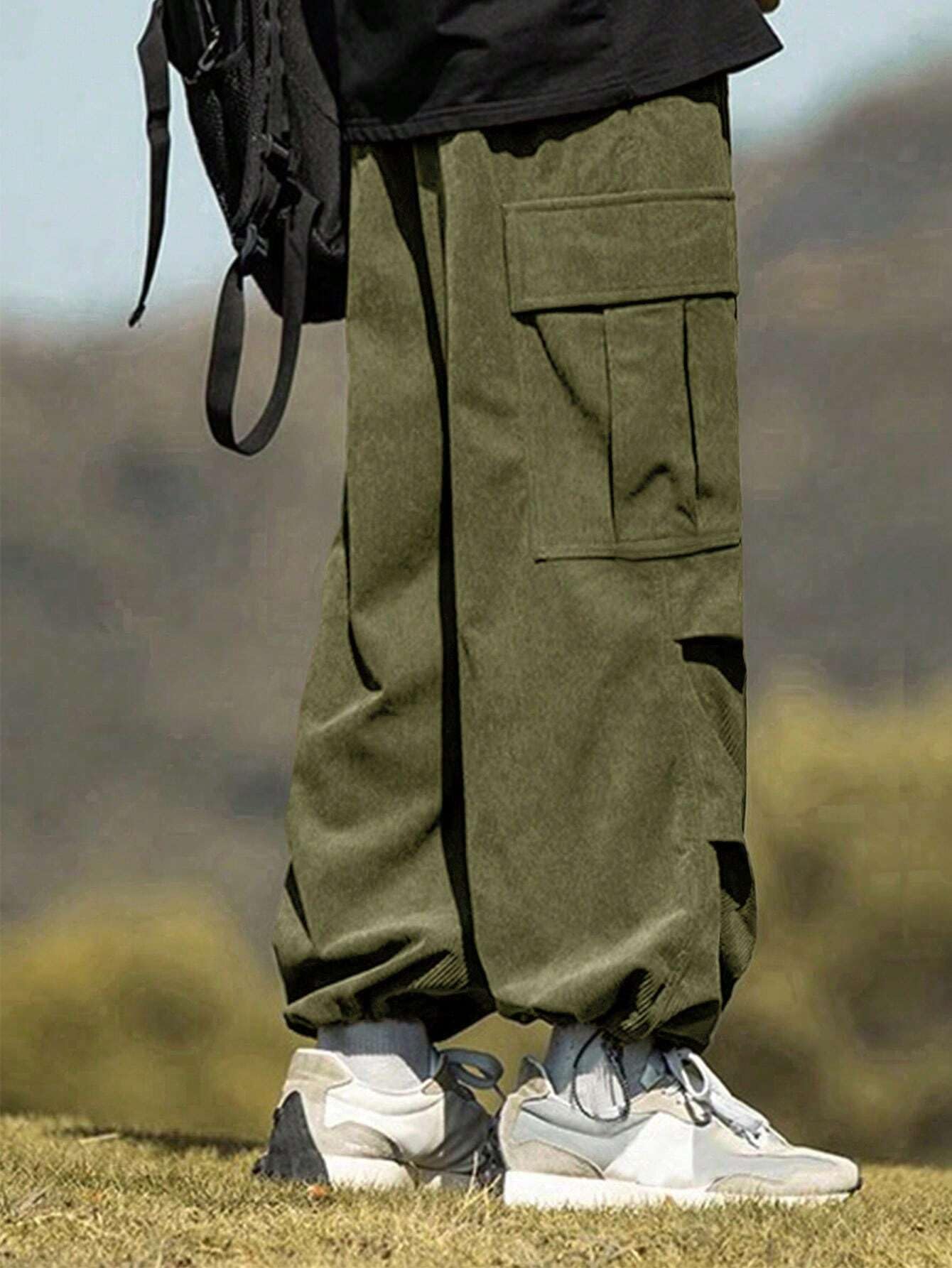 Foto 5 | Pantalones Zaful De Pana Con Bolsillo Plano Para Hombre Y Mujer - Venta Internacional.