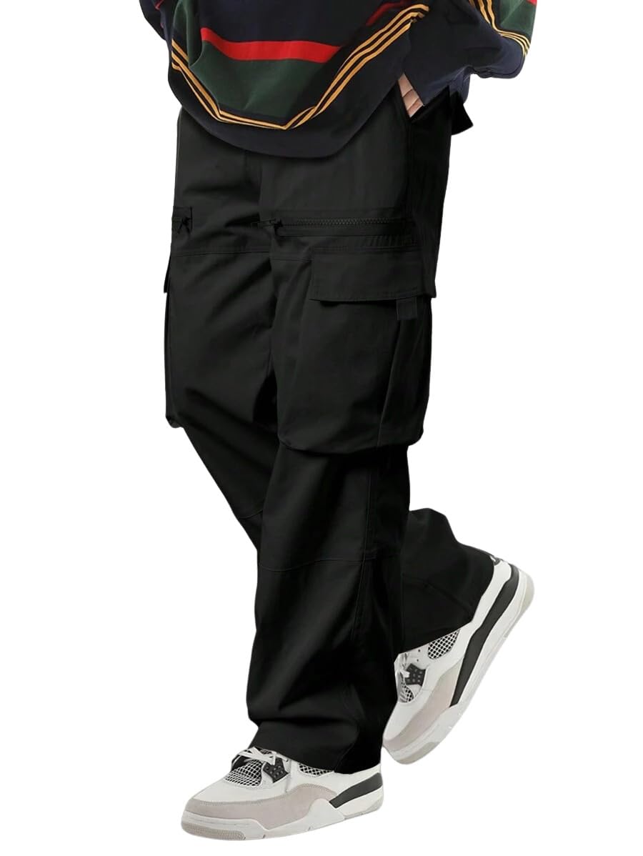 Foto 2 pulgar | Pantalones Cargo Zaful Wild Loose Fit Y2k Con Cordón Negro Para Hombre - Venta Internacional.