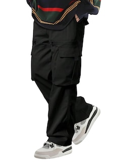 Foto 1 | Pantalones Cargo Zaful Wild Loose Fit Y2k Con Cordón Negro Para Hombre - Venta Internacional.