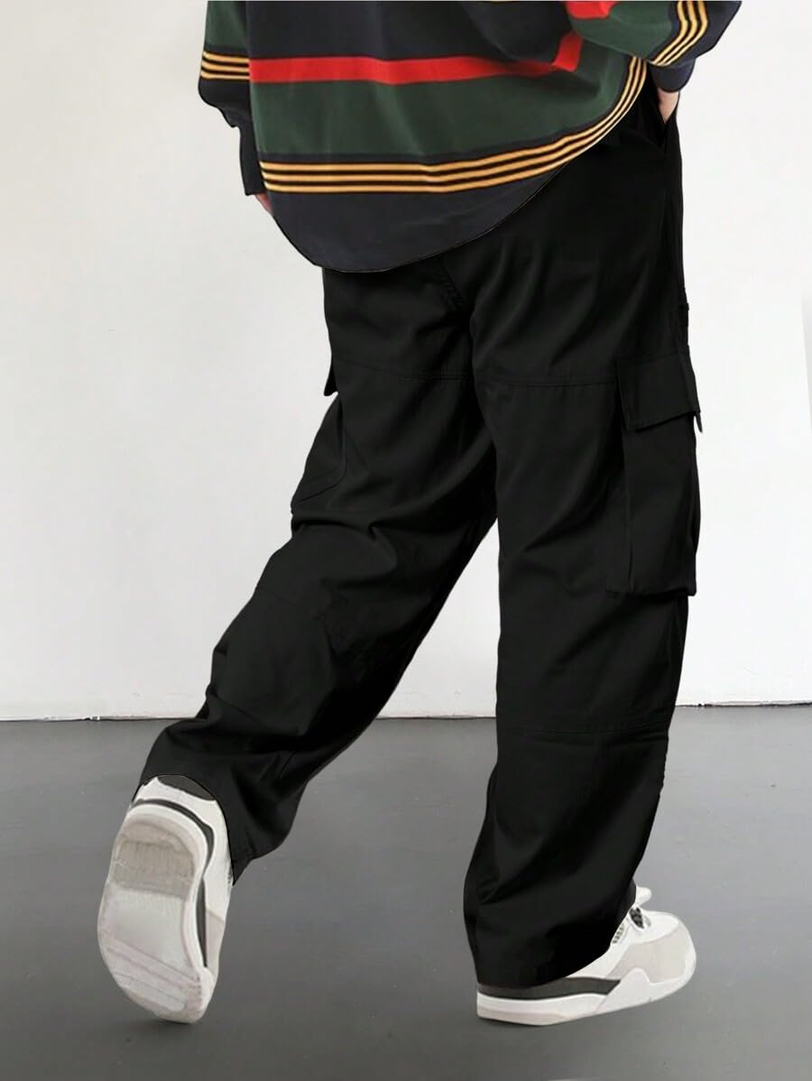 Foto 2 | Pantalones Cargo Zaful Wild Loose Fit Y2k Con Cordón Negro Para Hombre - Venta Internacional.