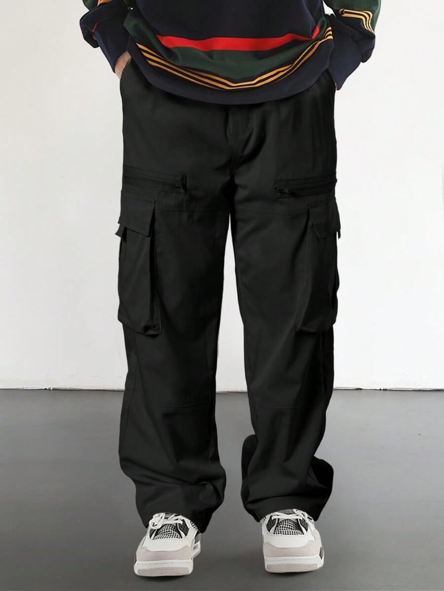 Foto 5 pulgar | Pantalones Cargo Zaful Wild Loose Fit Y2k Con Cordón Negro Para Hombre - Venta Internacional.
