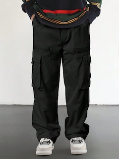 Foto 4 | Pantalones Cargo Zaful Wild Loose Fit Y2k Con Cordón Negro Para Hombre - Venta Internacional.