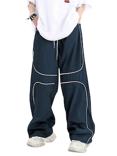 Foto 1 | Pantalones Cargo Zaful Y2k con Ribetes Azul Marino - Venta Internacional