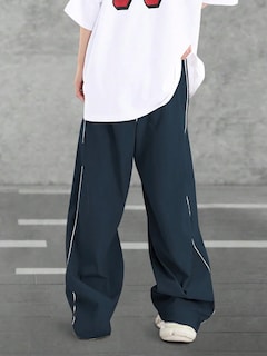 Foto 2 | Pantalones Cargo Zaful Y2k con Ribetes Azul Marino - Venta Internacional