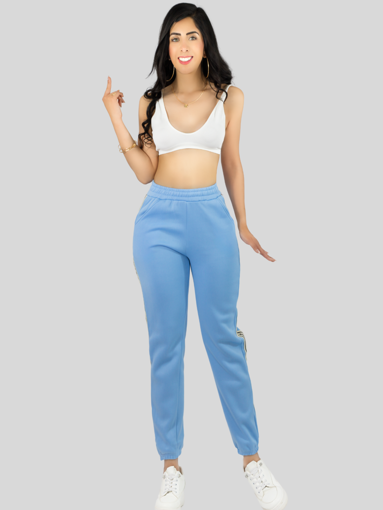 Foto 2 | Pants Mujer Jogger De Dama Cargo Pantalón Casual Jogger Dama Pant-052 Azul Claro Patalones De Chandal